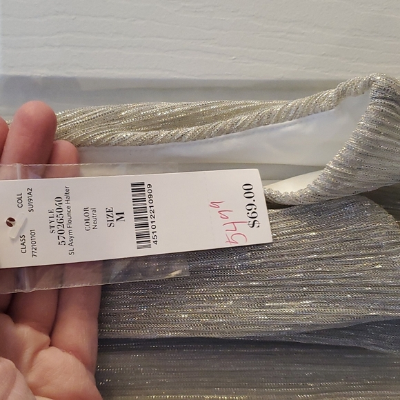 NWT Silver Flounce Halter from WHBM - Picture 5 of 9